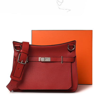 Hermes Taurillon Clemence Jypsiere 34 Rouge Venetian 9 of 9