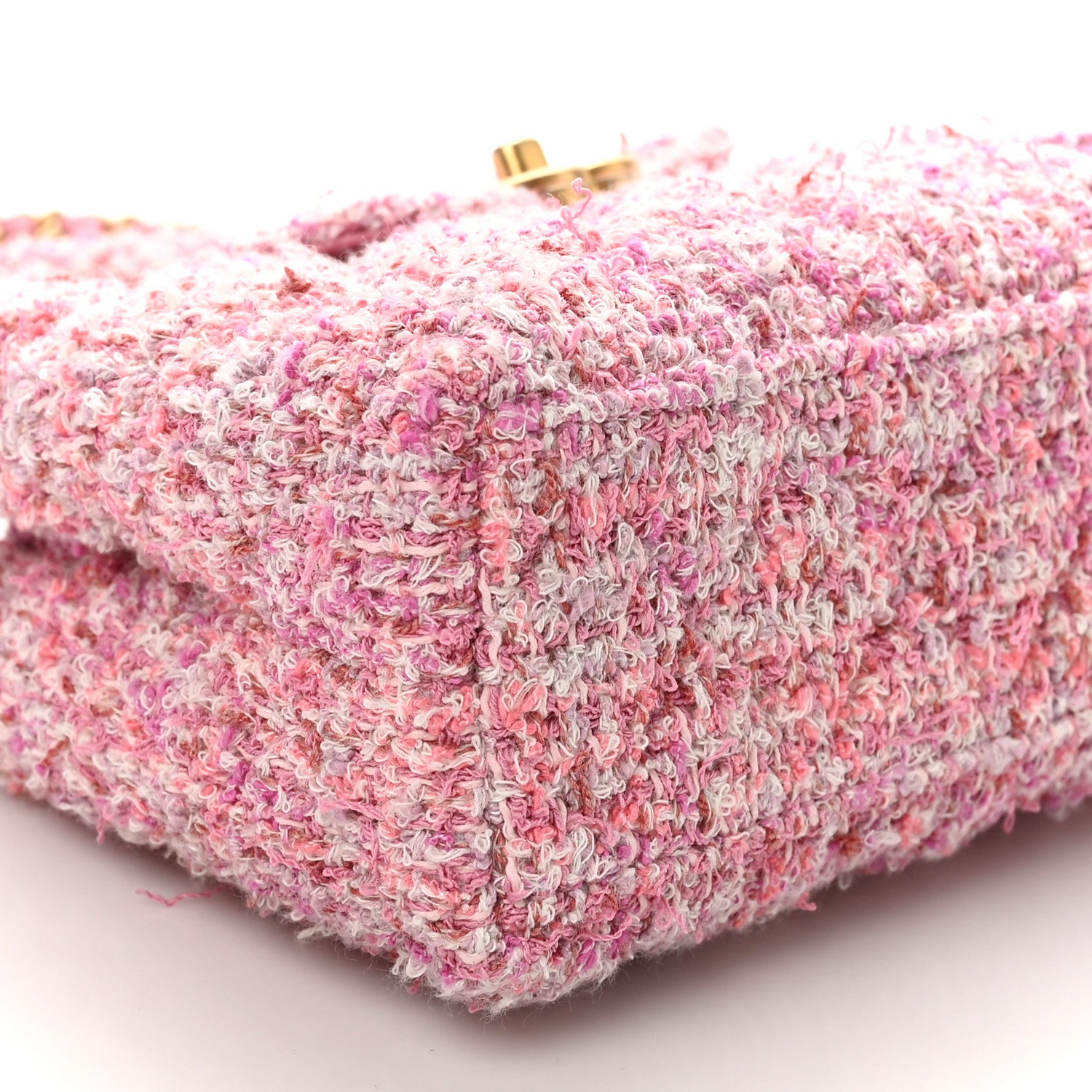Chanel Tweed Quilted Nano Kelly Shopper Pink 9 of 10