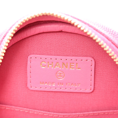 Chanel Caviar Quilted Round Clutch With Chain Pink 6 of 10