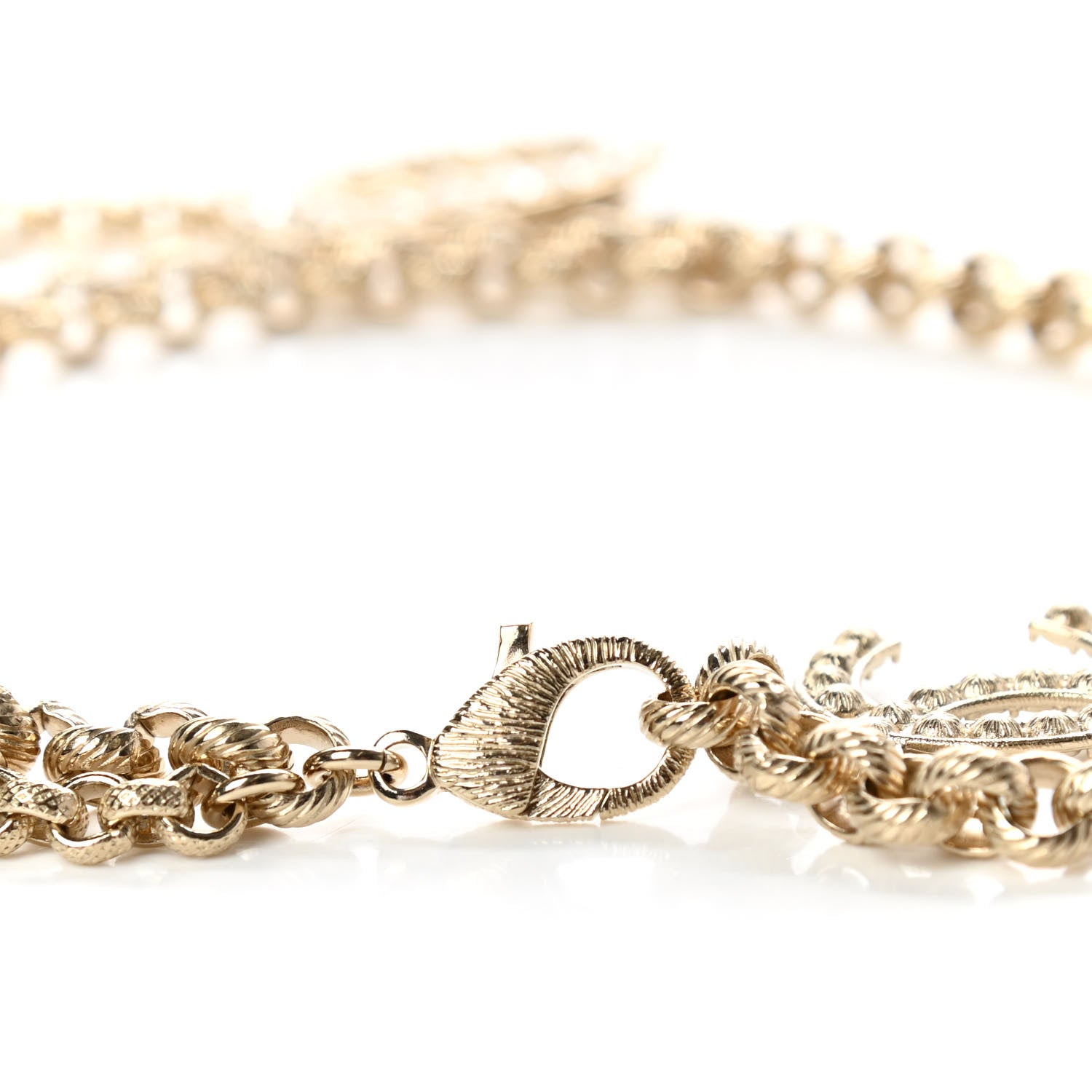Chanel Metal Crystal 90's Icon Logo Chain Belt Gold 3 of 4