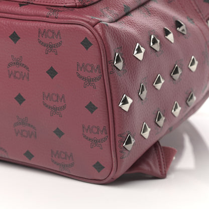 MCM Visetos Studded Medium Stark Backpack Scooter Red 10 of 12
