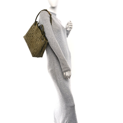Bottega Veneta Suede Intrecciato Medium Andiamo Shoulder Bag Mud 2 of 9