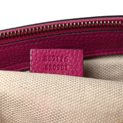 Gucci Pebbled Calfskin Small Soho Top Handle Bag Bright Bougainvillea 7 of 11