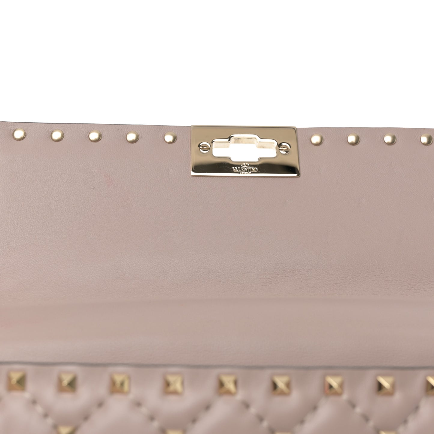 Lambskin Medium Rockstud Spike Shoulder Bag Poudre