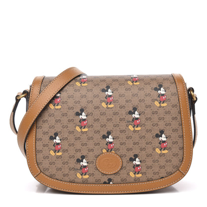 Gucci X DISNEY Mini Vintage GG Supreme Monogram Mickey Mouse Small Flap Messenger Bag Beige Vintage Sun Oil 1 of 11
