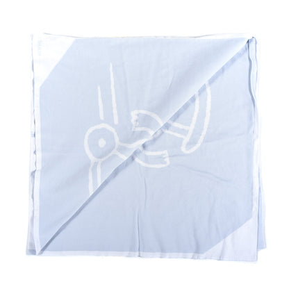 Hermes Cotton Adada Knit Baby Blanket Bleu Glacier 2 of 3