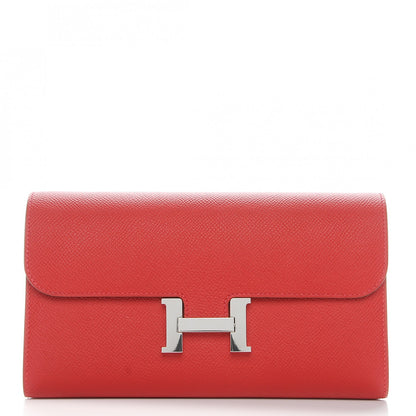 Hermes Epsom Constance Long Wallet Rouge Casaque 1 of 18