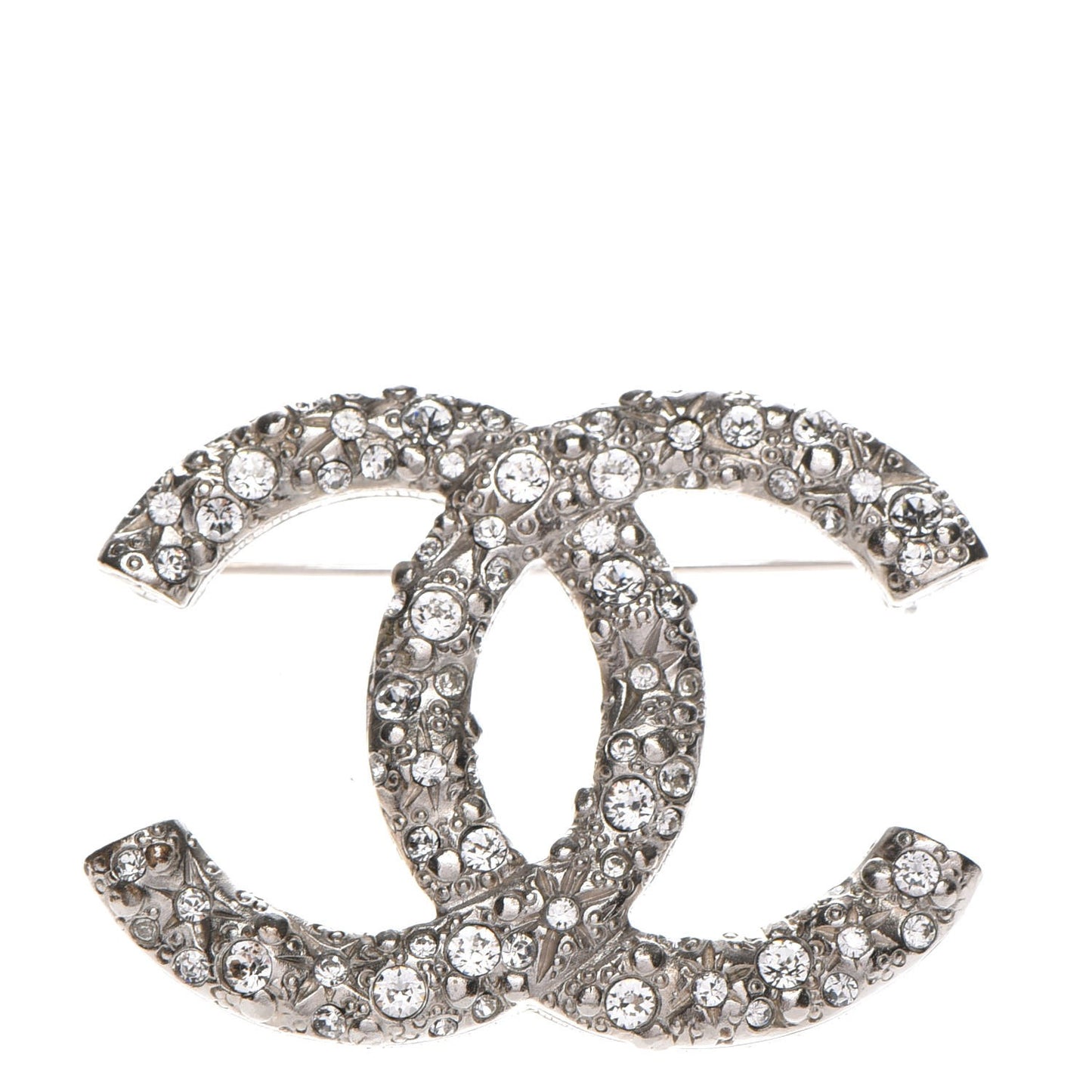 Crystal Large CC Brooch Silver