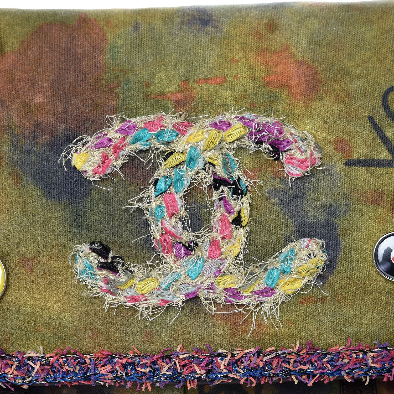 Chanel Washed Toile Graffiti On The Pavements Messenger Khaki Multicolor 10 of 13