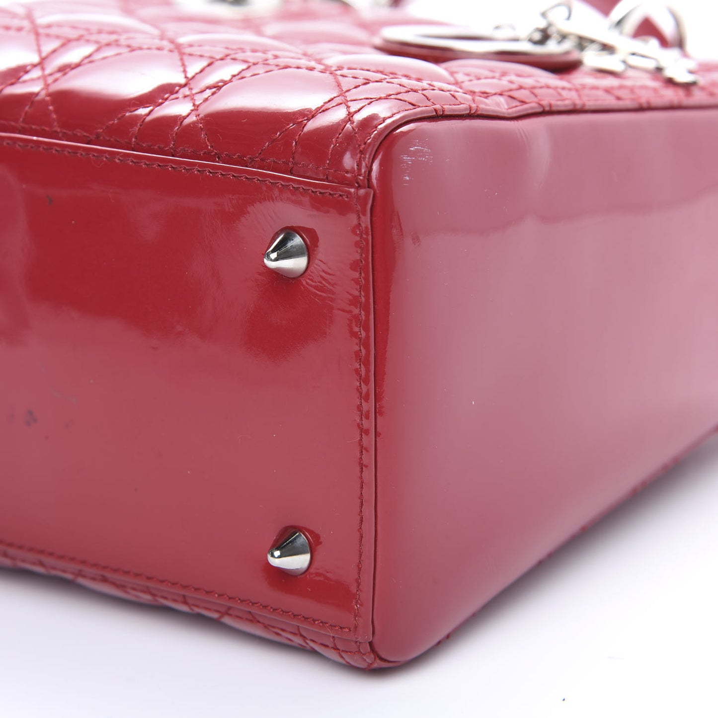 Patent Cannage Medium Lady Dior Red