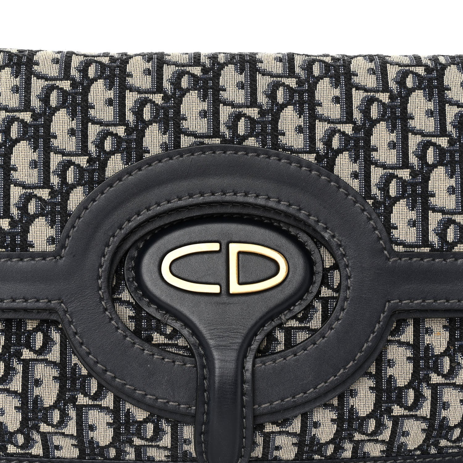 Christian Dior Oblique Fold Over Clutch Blue 7 of 10