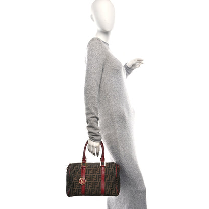 Fendi Zucca Calfskin Medium Convertible Boston Satchel Tobacco Granada 2 of 10