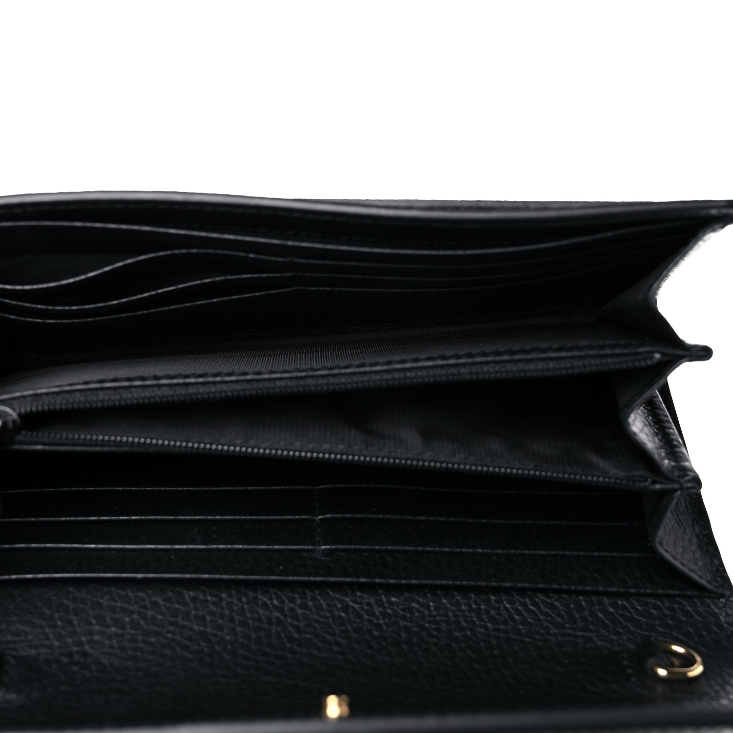 Gucci Dollar Calfskin GG Supreme Monogram Petite GG Marmont Wallet Chain Bag Black Beige Ebony 5 of 11
