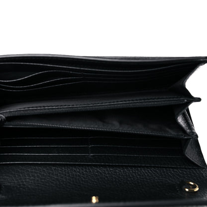 Gucci Dollar Calfskin GG Supreme Monogram Petite GG Marmont Wallet Chain Bag Black Beige Ebony 5 of 11