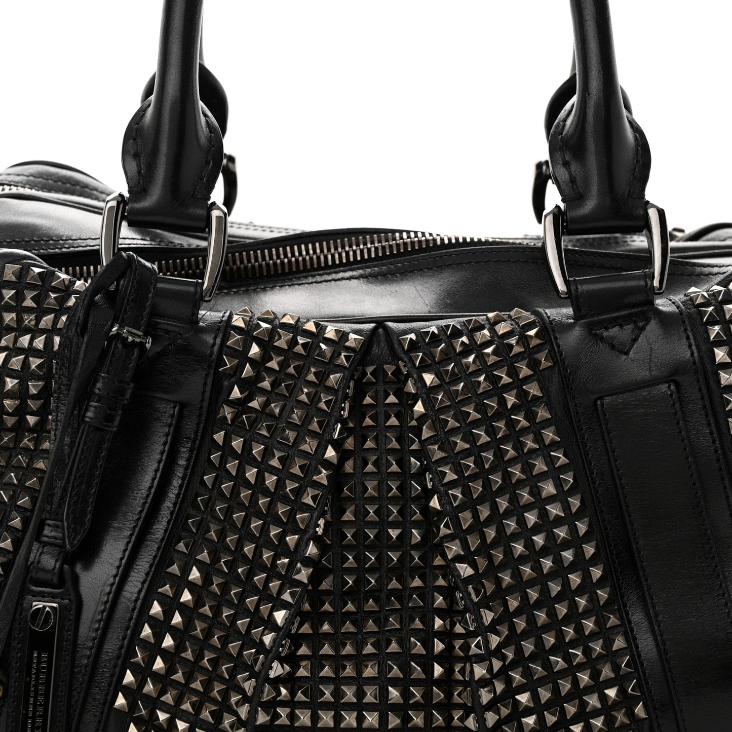 Prorsum Calfskin Studded Knight Satchel Black
