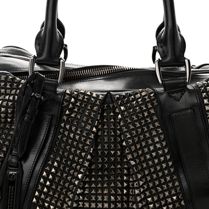 Burberry Prorsum Calfskin Studded Knight Satchel Black 9 of 16