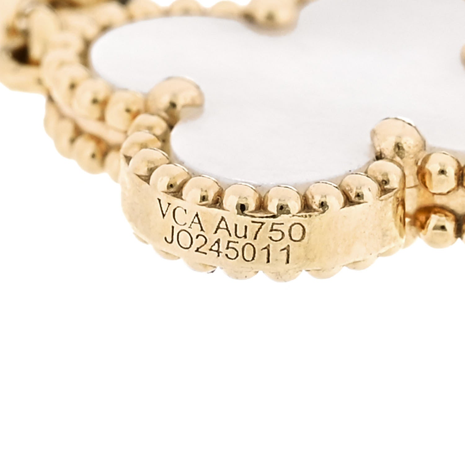 Van Cleef & Arpels 18K Yellow Gold Mother of Pearl 5 Motifs Vintage Alhambra Bracelet 4 of 6