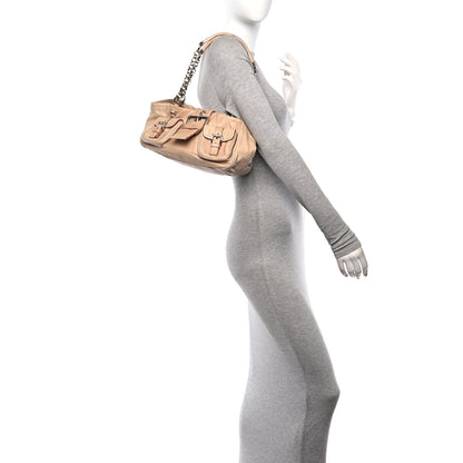 Prada Soft Calf Pocket Shoulder Bag Cipria Talco 2 of 12
