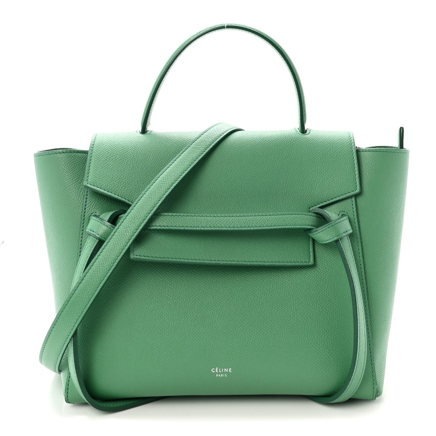Celine Grained Calfskin Micro Belt Bag Pop Green 1 of 9