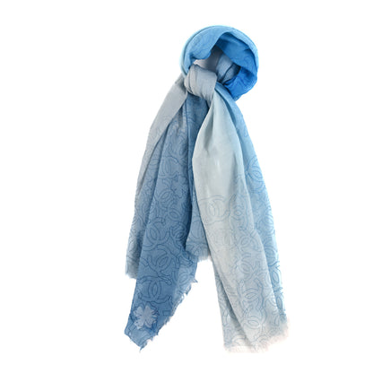 Chanel Cotton Silk CC Scarf Blue 1 of 3