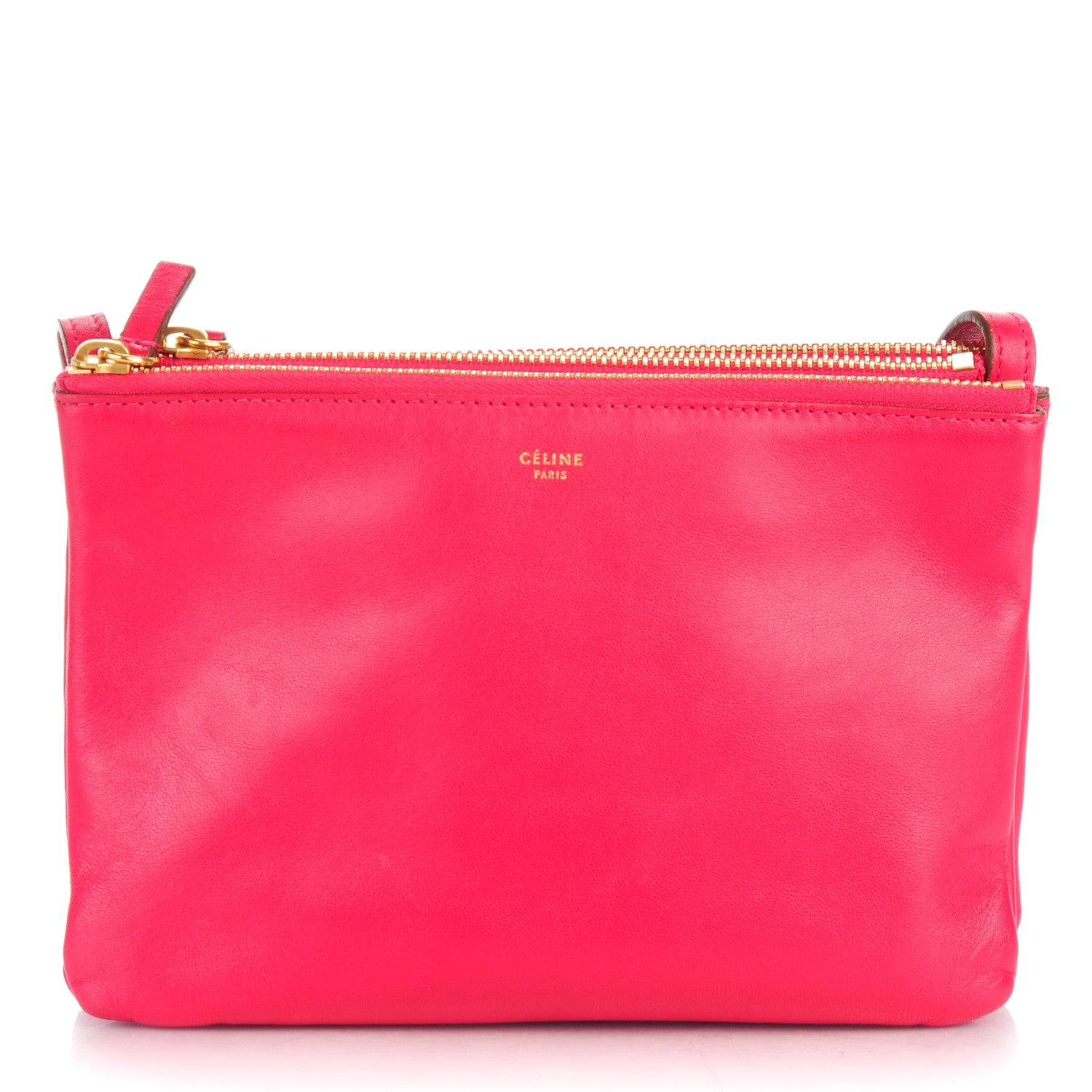 Celine Lambskin Small Trio Crossbody Bag Fuchsia 1 of 9
