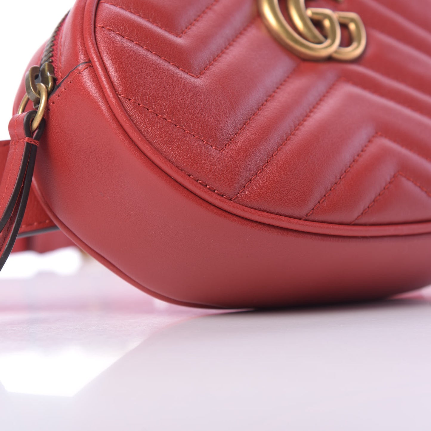 Calfskin Matelasse GG Marmont Belt Bag 75 30 Hibiscus Red