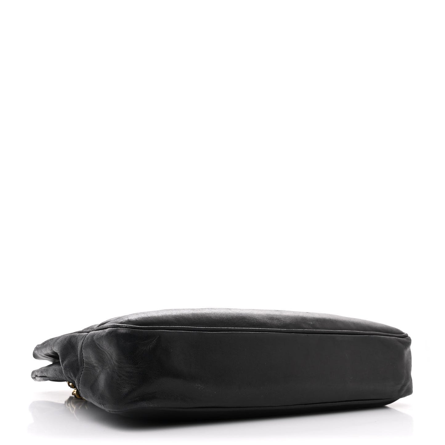 Lambskin Quilted Shopping Tote Black