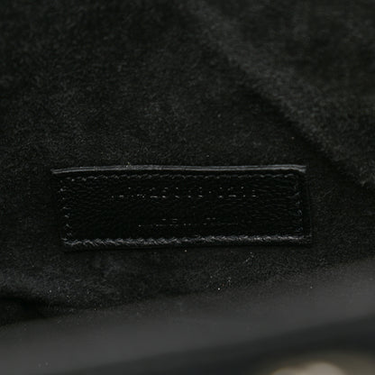 Saint Laurent Woven Wool Embroidered Baby Emmanuelle Bucket Bag Black 7 of 10