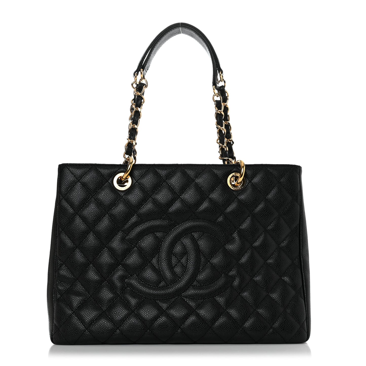 Caviar Quilted Grand Shopping Tote GST Black