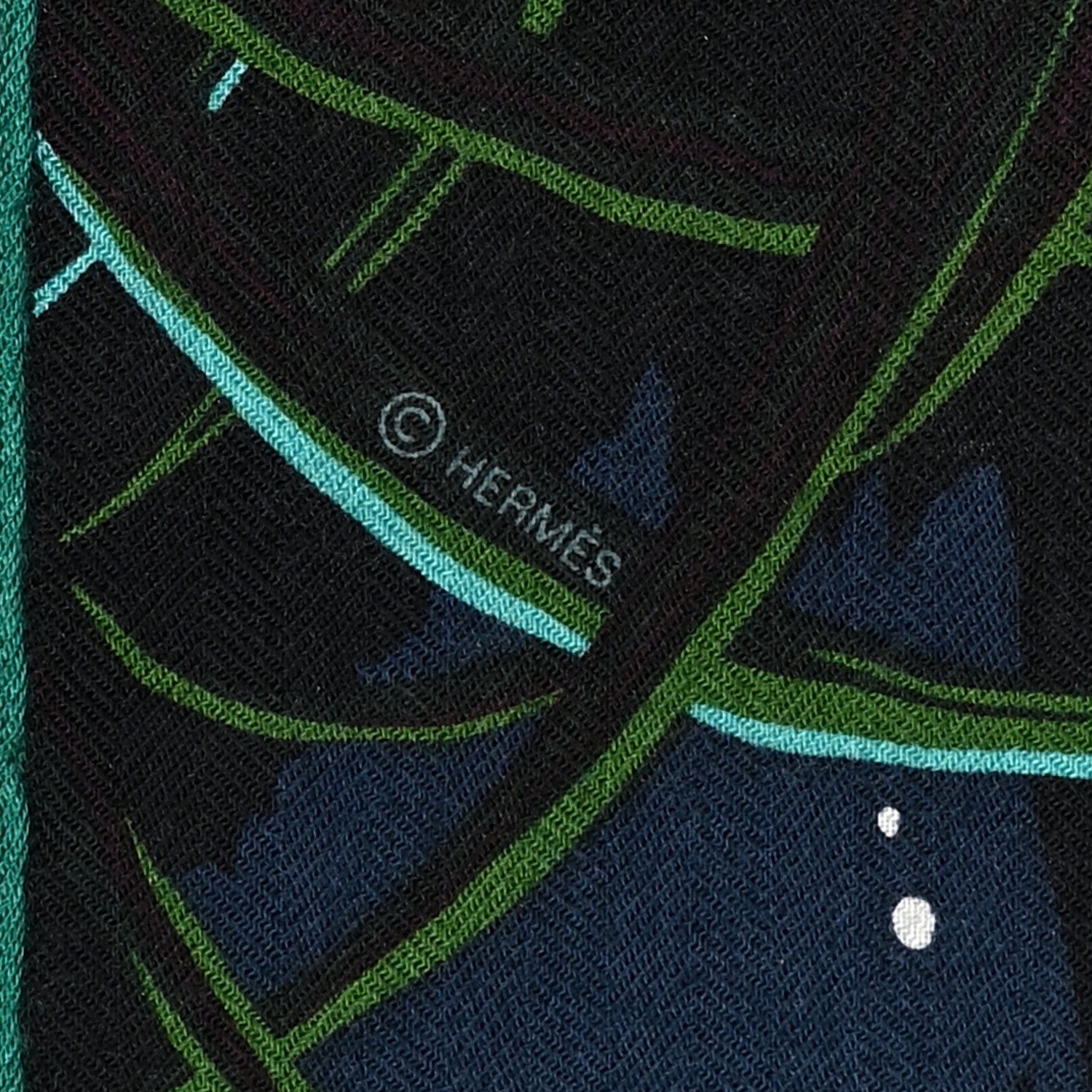 Hermes Cashmere Silk Tyger Tyger Shawl 140 Ardoise Turquoise Brique 4 of 6