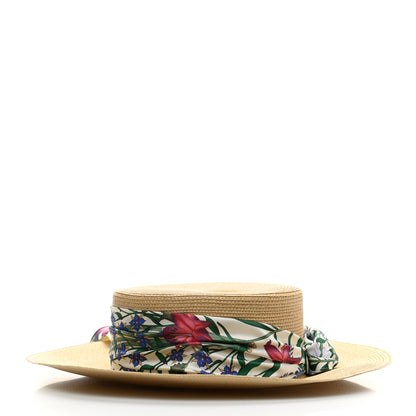 Gucci Woven Rope Straw New Flora Alba Hat M White 4 of 8