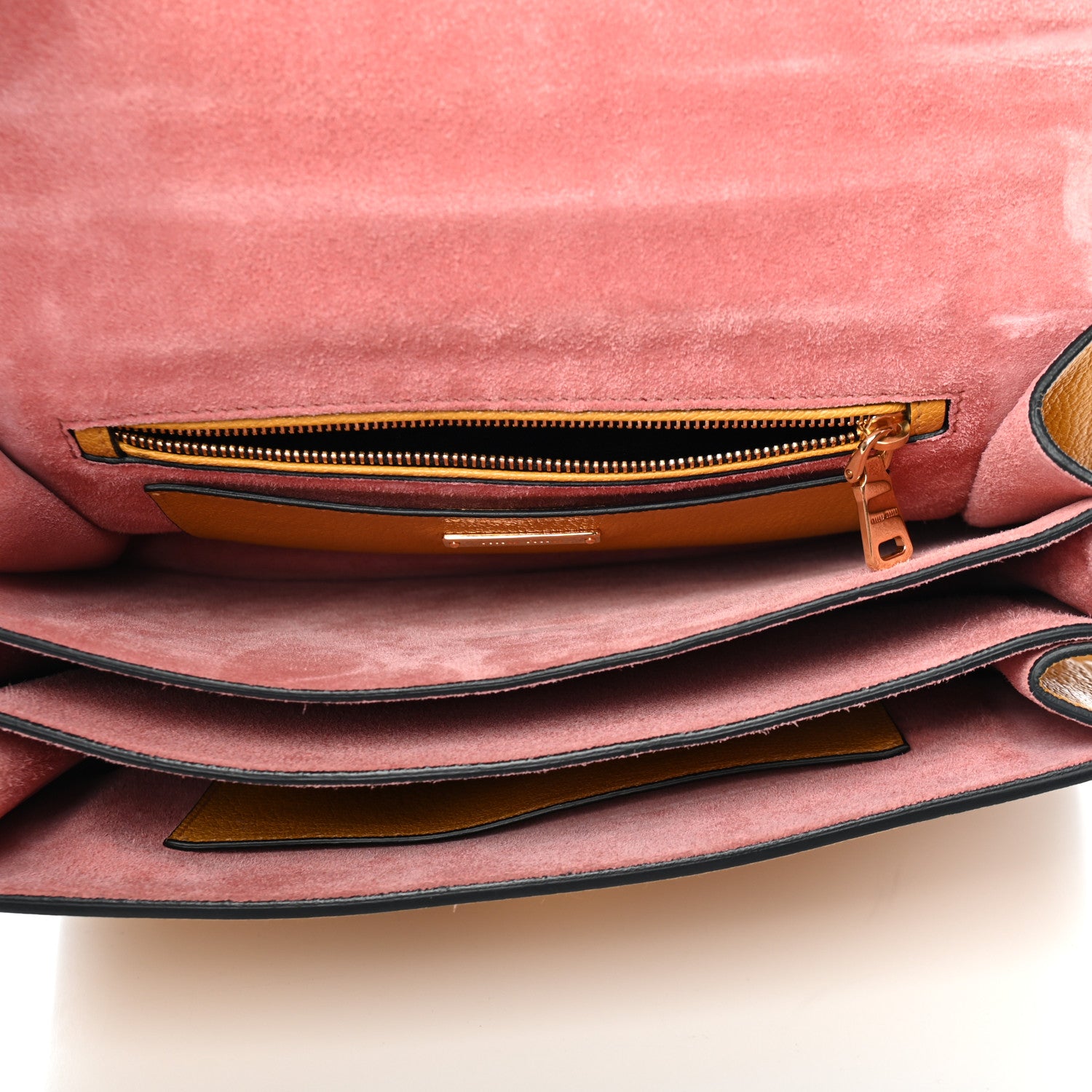 Miu Miu Goatskin Madras Top Handle Bag Rosa Soleil 6 of 7