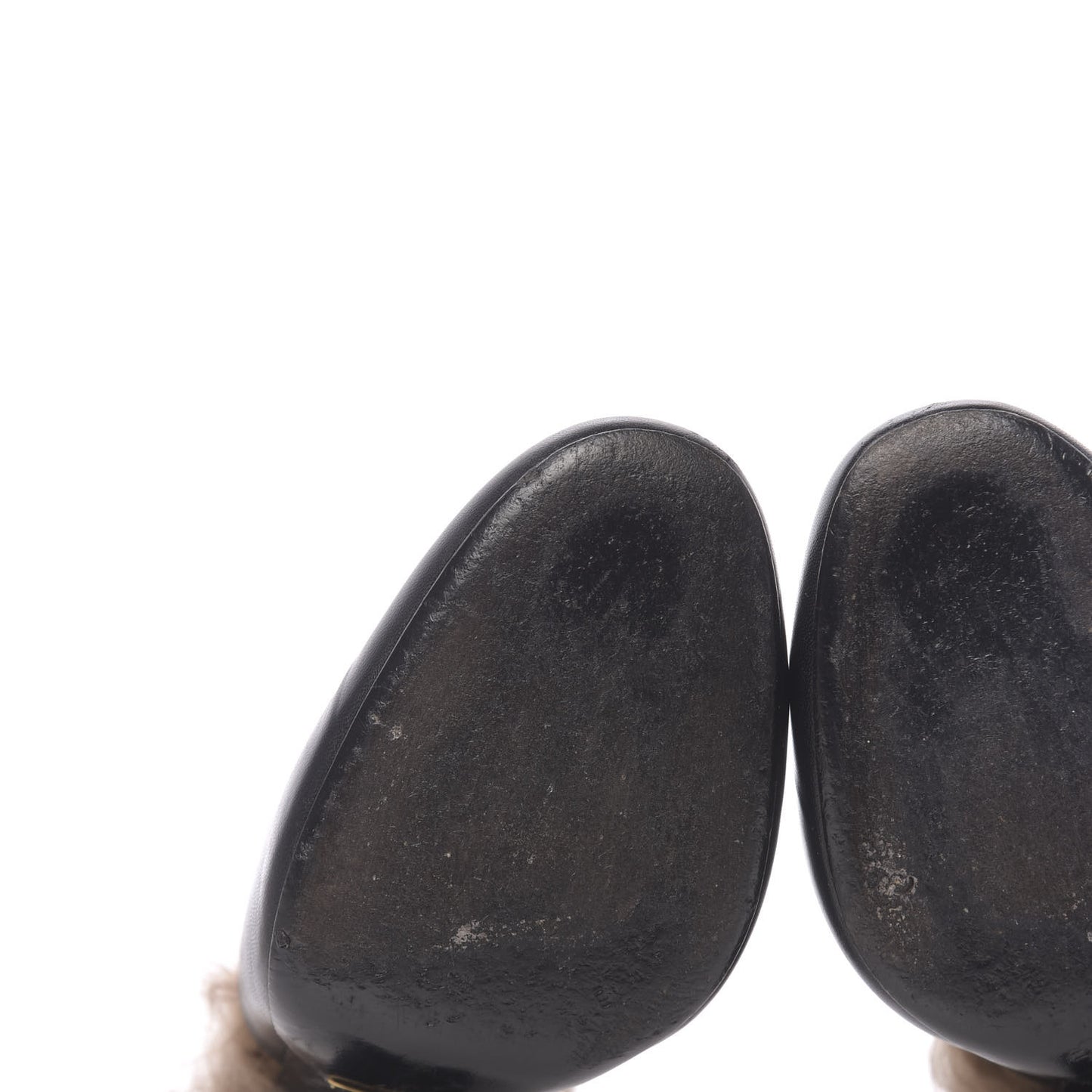 Malaga Kid Fur Princetown High Heel Mules 37 Black Naturale
