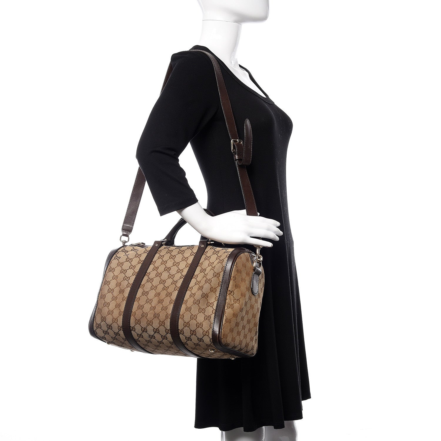 Gucci Monogram Medium Joy Boston Dark Brown 2 of 17