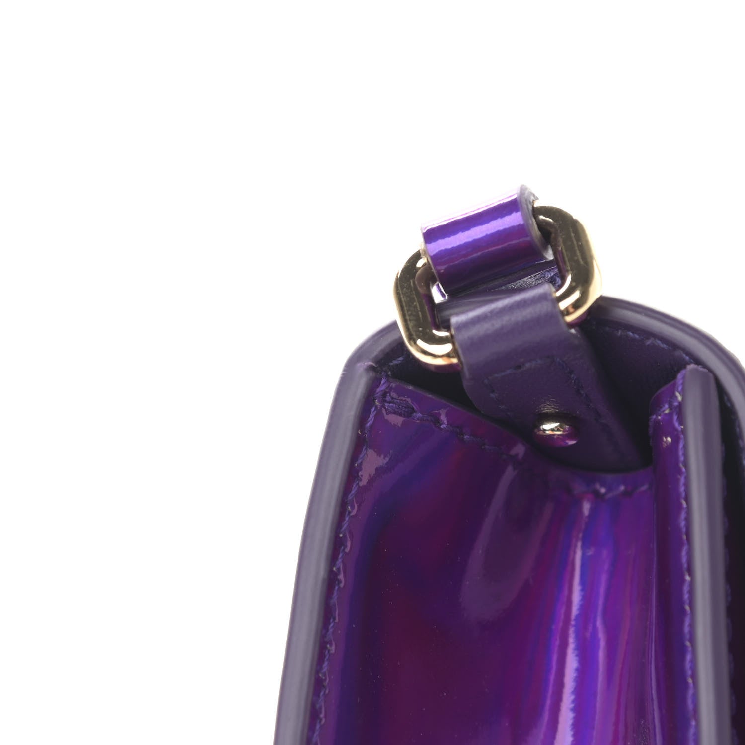 Dolce & Gabbana Holographic Patent Calfskin Strobo 3.5 Clutch Viola Medio 10 of 12