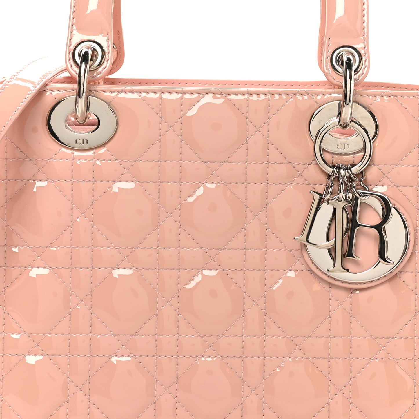 Patent Cannage Medium Lady Dior Light Pink