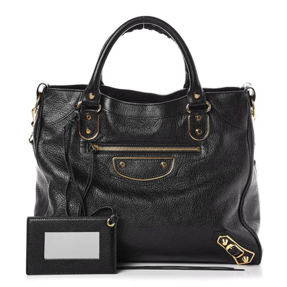 Balenciaga Chevre Gold Metallic Edge Hardware Velo Black 1 of 7