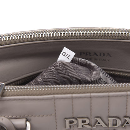 Prada Soft Calfskin Impunture Diagramme Double Zip Tote Pomice 7 of 10
