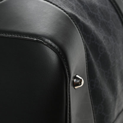 Gucci Soft GG Supreme Monogram Appia Calfskin Web Large Carry On Duffle Bag Black Grey 11 of 11