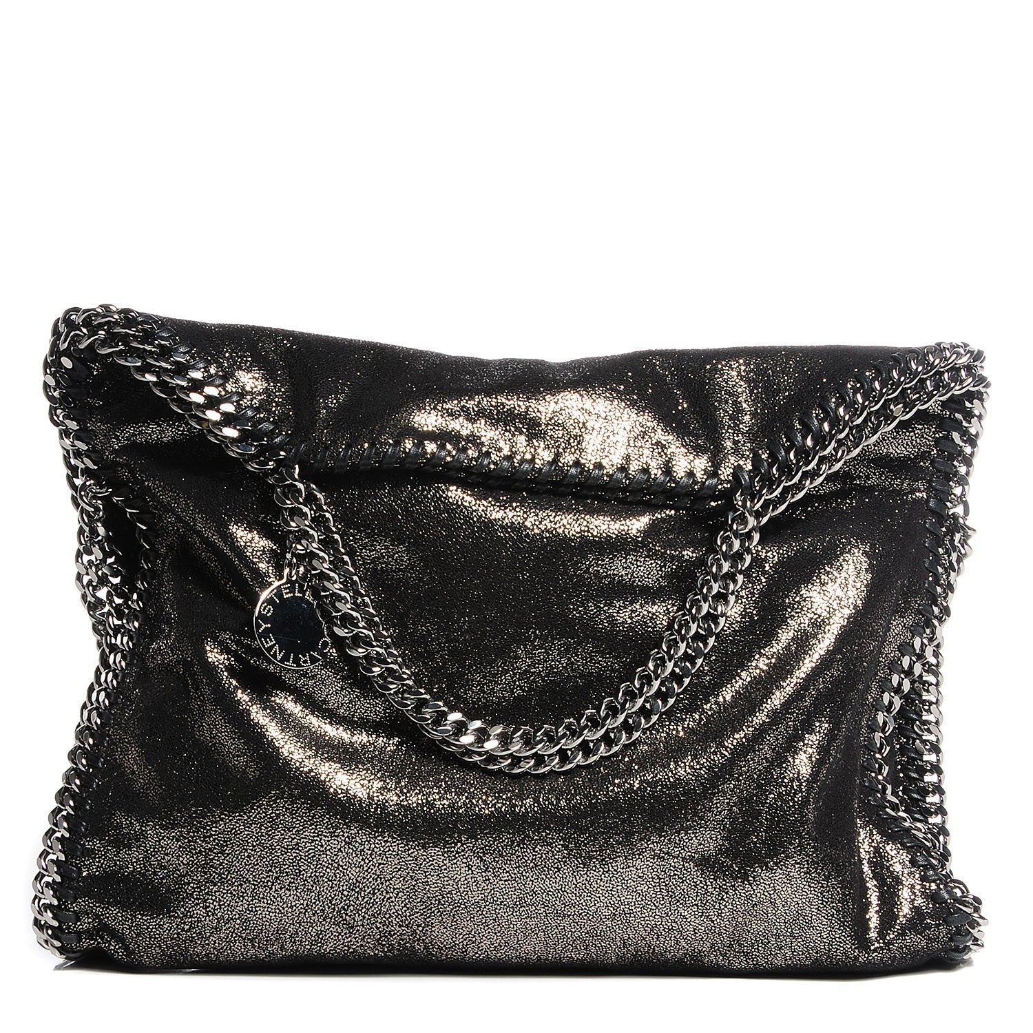 Stella McCartney Faux Leather Falabella Chamois Foldover Tote Ruthenium 1 of 9