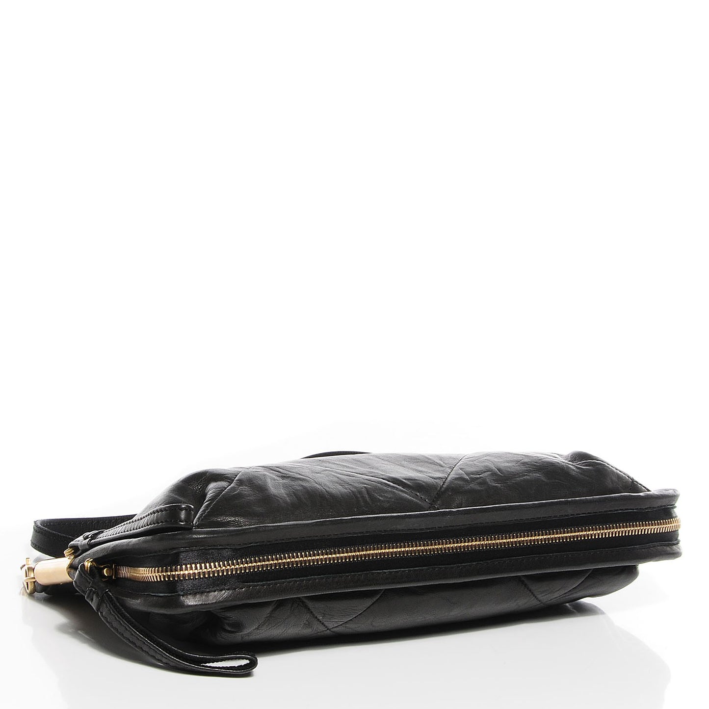 Lambskin Quilted Amalia Shoulder Bag Black