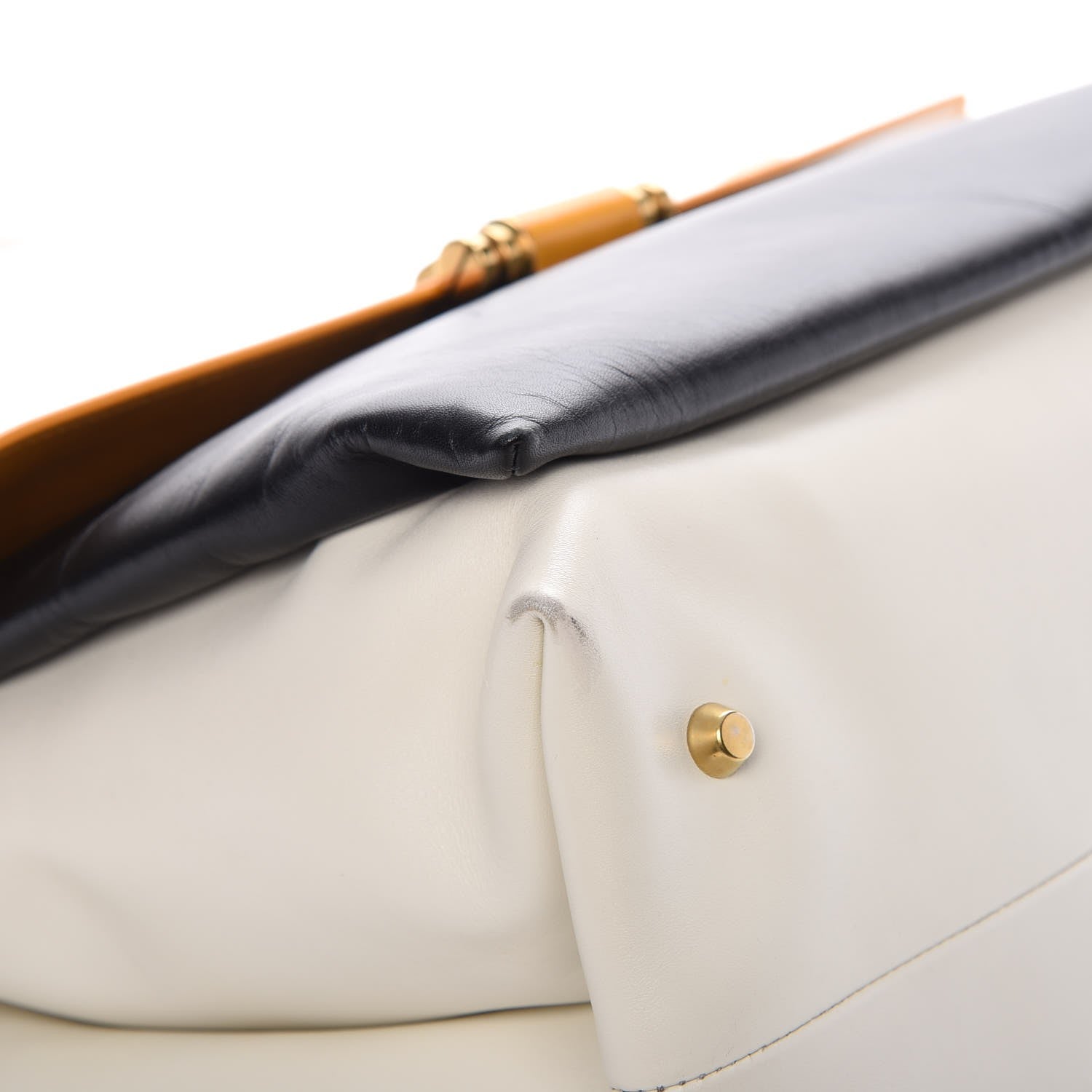 Lanvin Smooth Calfskin Colorblock Top Handle Shoulder Bag Black 8 of 11