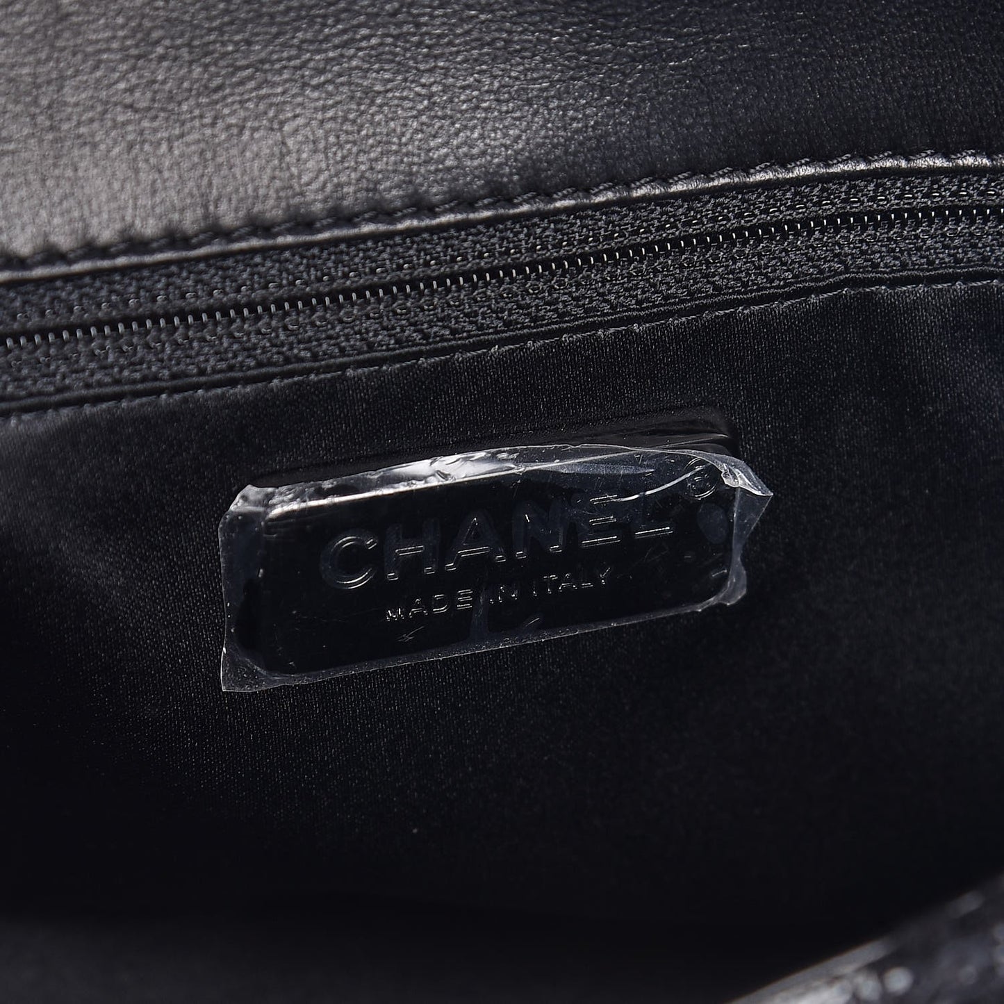 Painted Tweed Medium Single Flap Black Grey