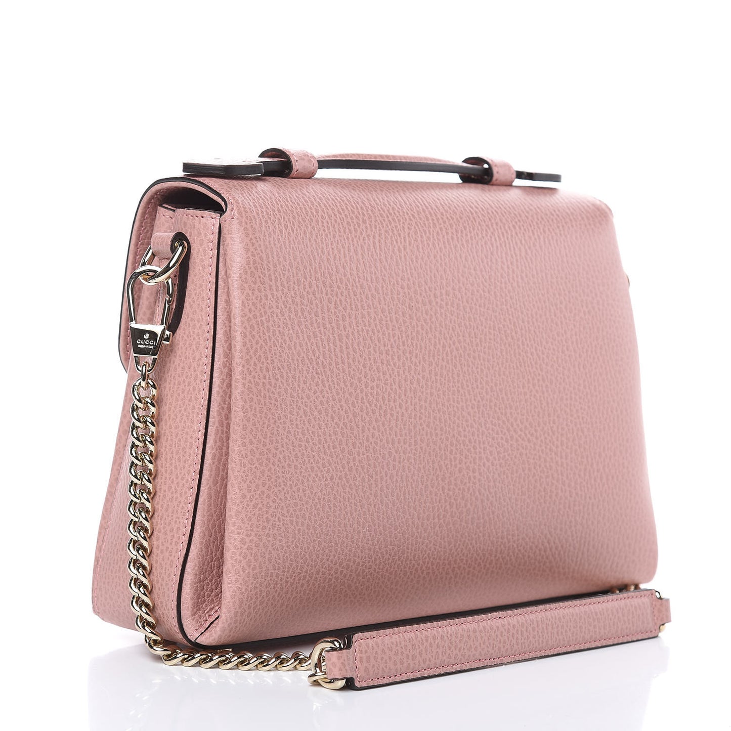 Dollar Calfskin Interlocking G Top Handle Shoulder Bag Soft Pink