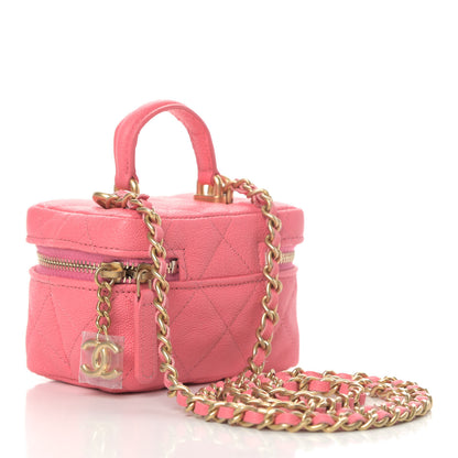 Chanel Caviar Quilted Mini Top Handle Vanity With Chain Pink 2 of 4