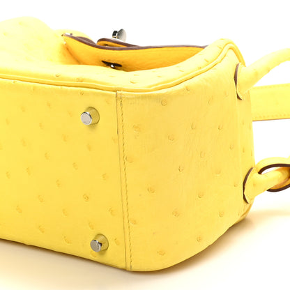Hermes Ostrich Mini Lindy 20 Jaune Citron 10 of 11
