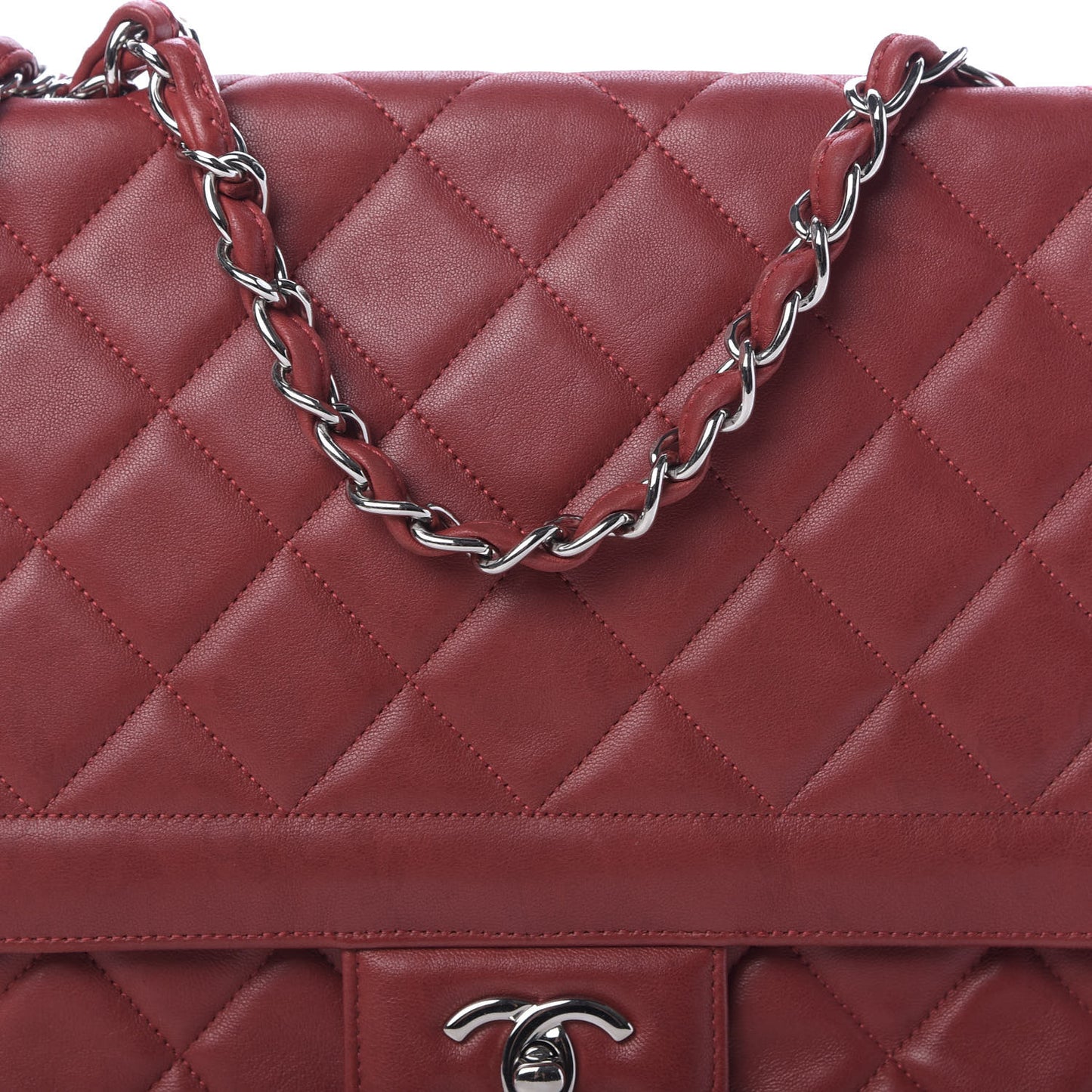 Lambskin Large Coco Rider Flap Red