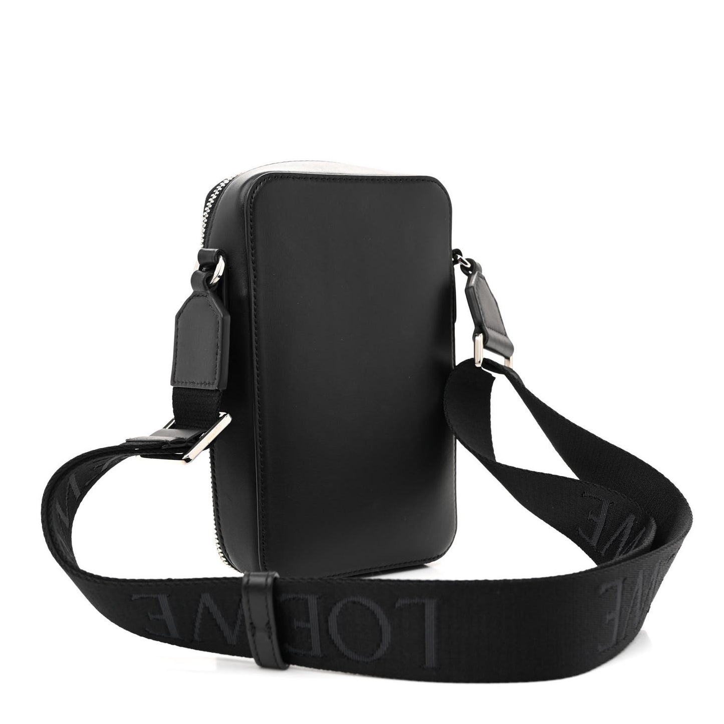 Smooth Calfskin Vertical Pocket Crossbody Black