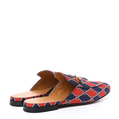 Gucci Mini GG Rhombus Chain Mens Princetown Slippers 8 Royal Bleuett Red 4 of 7