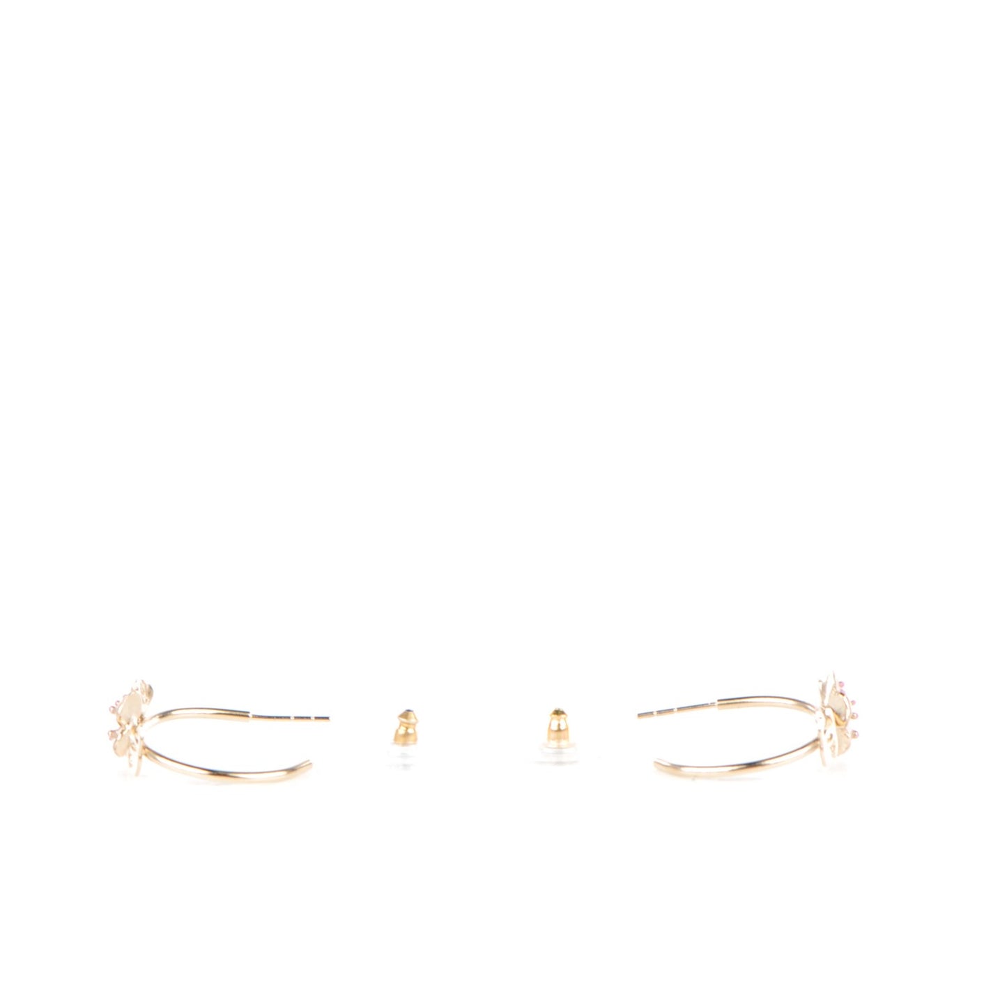 Enamel CC Camellia Hoop Earrings Gold